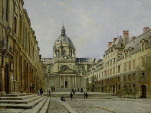 De binnenplaats van de oude Sorbonne, 1886 door Emmanuel Lansyer